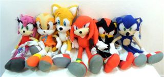 Lot of 6 Sonic The Hedgehog 18" Plush Stuffed Toys Sonic Tails Amy Shadow etc NW