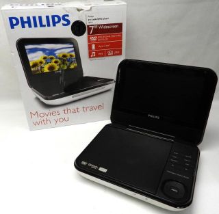Philips White 7" Widescreen Portable DVD Player Model PD700