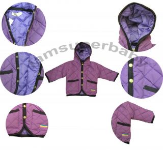 6 27m Baby Boy Girl Simple Colourful Coats w Hoodies Smart Clean Design
