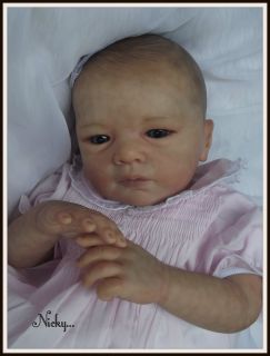 ♥nicky Christa Gotzen Painted Hair Ltd Ed Newborn Size Reborn Baby Girl Doll ♥
