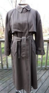 Evan Picone Womens Trench Coat w Padded Detachable Lining Sz 10 Taupe washable