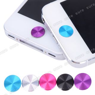 Multicolor Aluminium Metal Home Button Stickers 5 in 1 for Apple iPhone 4 4S 5