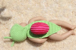 New Handmade Cotton Newborn Baby Crochet Knit Snail Beanie Hat Green Hot Pink