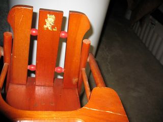 Vintage American Toy Wooden Baby Doll High Chair