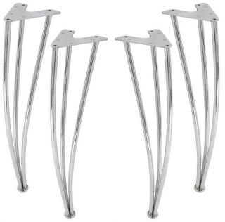 4 Contemporary Chrome Finish Metal Table Legs 29" Tall Dining Room Table 50002 4
