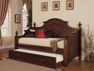 Classique Cherry Finish Wood Daybed with Trundle New