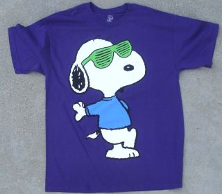 Joe Cool Snoopy w Sunglasses Purple Tee Shirt Adult Sizes by Hybrid Brand New