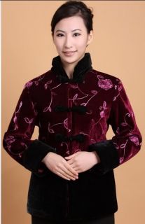 Chinese Women's Winter Thickening Jacket Coat Burgundysz M L XL XXL XXXL