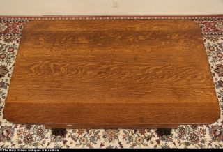 Empire 1900 Antique Oak Partner Desk or Library Table
