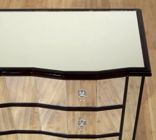 Mirrored Art Deco 3 Drawers Chest Dresser