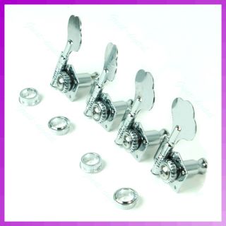 4 Chrome Bass Guitar Machine Heads Knobs Tuners Tuning Pegs Tuners Guitar Parts