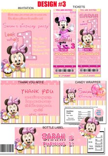 Personalized Mickey Mouse Minnie Birthday Invitations Party Favors Supplies