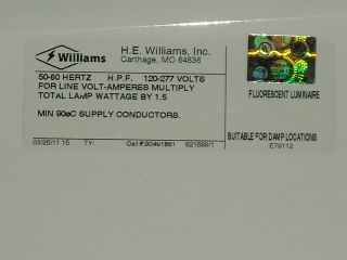 He Williams Industrial High Bay Ceiling Light Fixture 6 Bulb Fluorescent