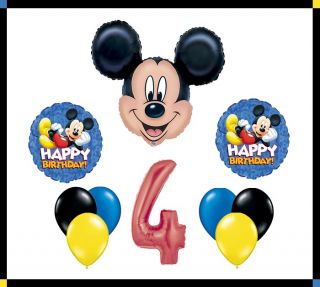 Disney Mickey Mouse "4" Happy Birthday Balloon Set Party Decoration