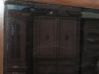 Antique Oak English Arts Crafts Mirrorback Buffet Sideboard Server w Cabinets