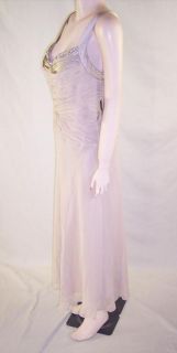 A62 Taupe $192 Jones New York Silk Dress Party Cruise Evening Gown Sz 8
