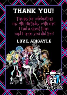 Custom Personalized Monster High Party Supplies You Print Choose One