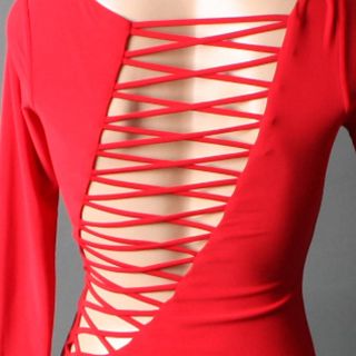 Red Criss Cross Lace Up Open Back Slit Party Cocktail Maxi Dress Gown Size L