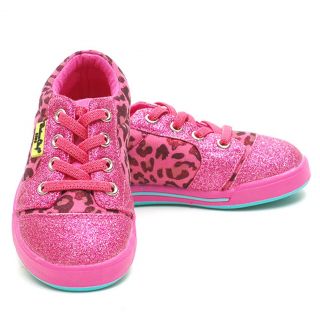 Western Chief Kids Toddler Girl 9 Fuchsia Leopard Lace Up Sneaker Shoe