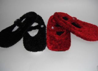 New Mary Jane Ballet Flat Slippers Red or Black Non Skid Sole Shoe by Sonoma