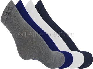 Boys Girls School Ankle Socks Cotton Rich 3 or 6 Pairs