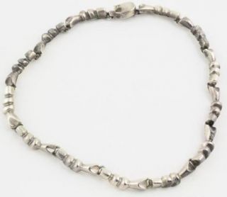 Vintage Taxco Mexico 925 Sterling Silver Heavy Abstract Link Choker Necklace