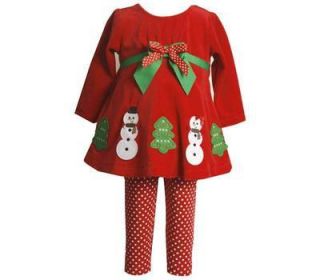 Bonnie Jean Baby Girls Christmas Outfit Sz 6 9 Months Boutique Clothing