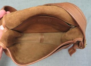 Vtg Coach 5242 Brown Leather Flap Handbag Shoulder Saddle Bag Purse Messenger
