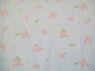  Baby Blanket Pink and White Stripes Pink Doves Cotton 28 x 32