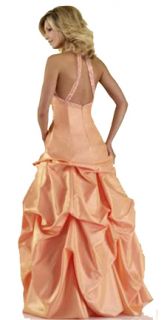 Sexy Pink Pick UPS Skirt Halter Party Prom Dress Evening Pageant Gown 10