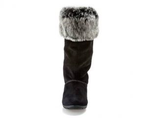 New Womens Jrs Susie Report Faux Fur Suede Knee Black Gray Winter Boots 6 5 7