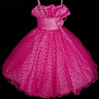 Hot Pink Flower Girls Party Pageant Wedding Summer Dress Sizes 2T 10T