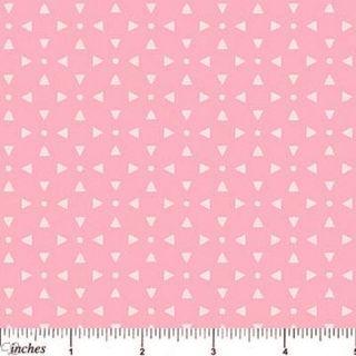 Northcott Scrappy Happy Baby Girl Triangles White Pink