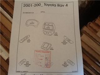 2001 02 Toyota RAV4 Black Cherry Wood Finish Dash Kit