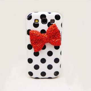 OC145 Special Dot Pattern Case 3D Bow Cover for Samsung Galaxy i9300 S3 New Hot