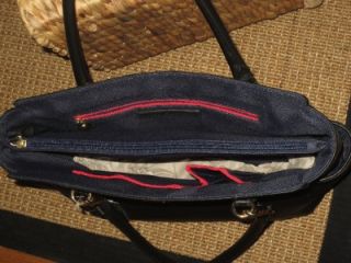 Tommy Hilfiger Womens Large Leather Tote Handbag Black $198 Tag