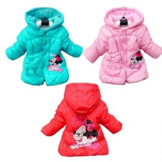 Girls Kid Minnie Mouse Winter Coat Warm Jacket 2 6Y Outwear Hooded Snowsuit Xmas