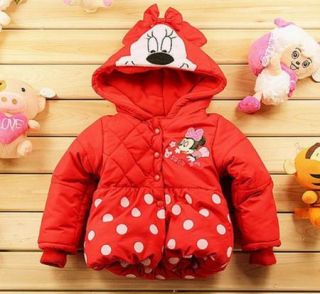 Girls Baby Coat Minnie Mouse Winter Warm Fleece Outwear Sz 1 5Y Jacket Snowsuit