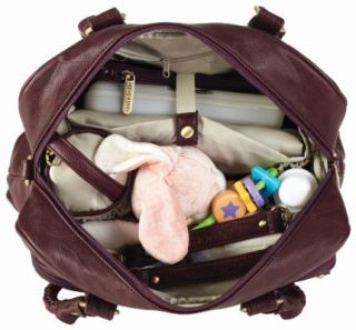 Timi Leslie Faux Leather Baby Diaper Bag Rachel Burgundy New TL 221 01BU