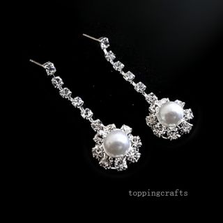 Swarovski Crystal Pearl Bridal Fashion Jewelry Set Necklace Earrings 0024D Hot