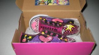 Toddler Girl Size 5 Skechers Twinkle Toes Shoes Black Sparkle Kid Friendly Close