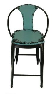 Blue Factory Industrial Barstool Bar Chair Stool Metal Retro Old Style New