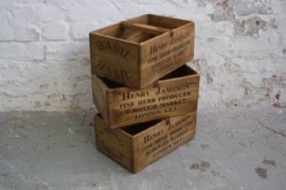 Vintage Wooden Crate Trug Bushel Box Planter Large Set LSET17 Herbs London
