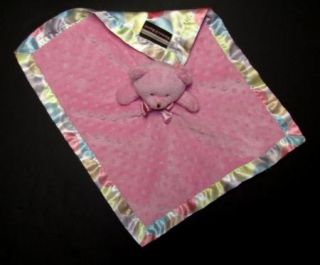 Blankets Beyond Pink Bumpy Minky Teddy Bear Pastel Satin Polka Dot Baby Security