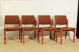 Set of 4 Vtg Mid Century Swedish Modern Svegards Teak Arch Dining Chairs Danish