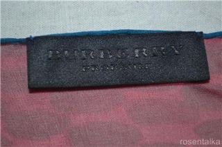 Burberry Prorsum $495 Red Check Silk XL Square Scarf Wrap Shawl Italy 47x47"