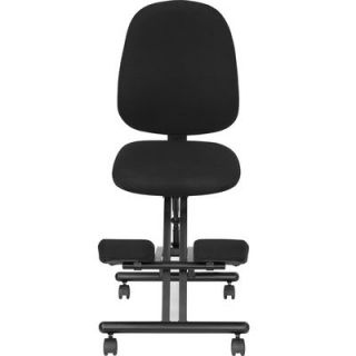 Ergonomic Kneeling Posture Task Chair Adjustment Black Fabric Knee Rest Stool
