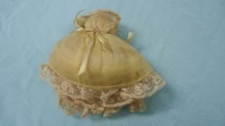 Vintage Antique 4" Bisque Baby Doll w Bottle Germany 821 Original Gown Bonnet