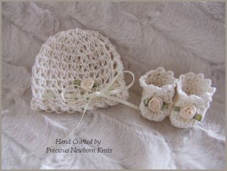 Thread Crochet Cotton Hat Set Emmy OOAK Reborn Dolls