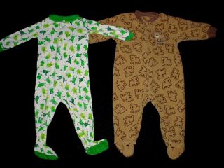 Used Baby Boy Sleepwear Pajamas Sleepers 6 9 Months Winter Spring Clothes Lot